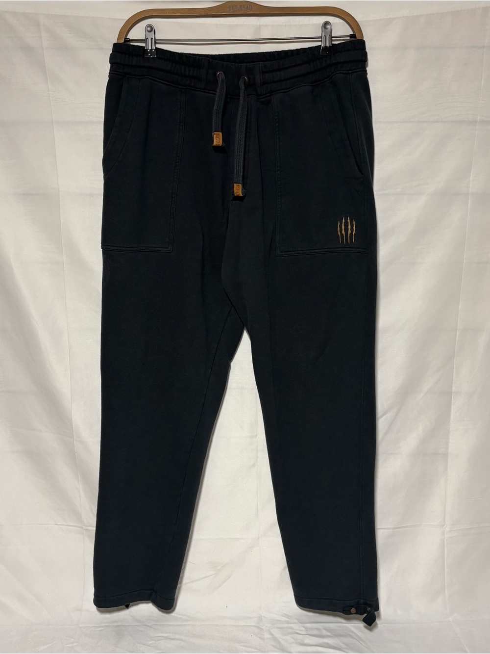 Grizzled Bear Black Jogger Sweatpants Men's XL Tall Drawstring
